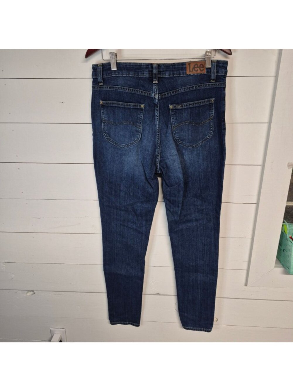 Lee Womens High-Rise Skinny Jeans In Dark Wash Denim Size 12 long - Picture 6 of 7